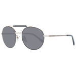 Sting Black Men Sunglass with metal full-rim frame, grey plastic lenses, aviator style, 100% UVA & UVB protection.
