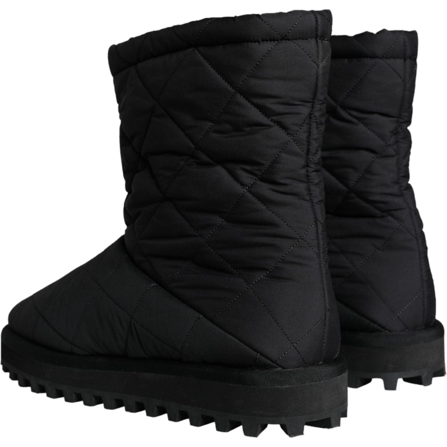 حذاء رجالي من دولتشي آند غابانا مبطن من النايلون باللون الأسود بطول منتصف الساق