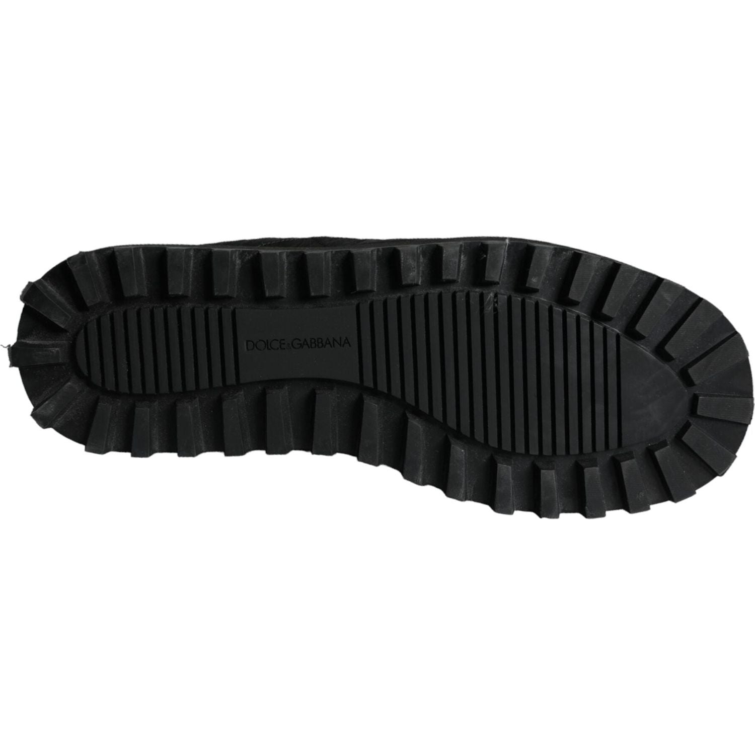 حذاء رجالي من دولتشي آند غابانا مبطن من النايلون باللون الأسود بطول منتصف الساق