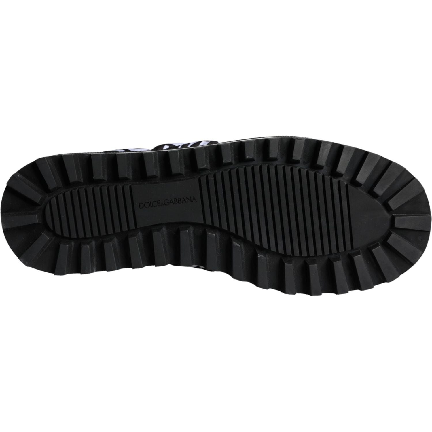 صندل دولتشي آند غابانا أسود وأبيض بشعار مبطن