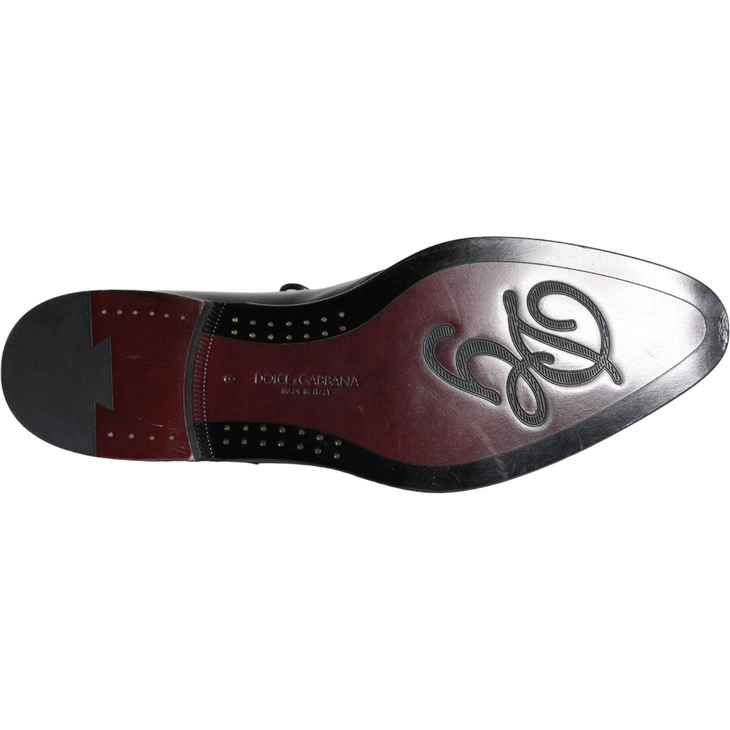 حذاء رسمي رجالي من دولتشي آند غابانا مصنوع من جلد العجل باللون الأسود