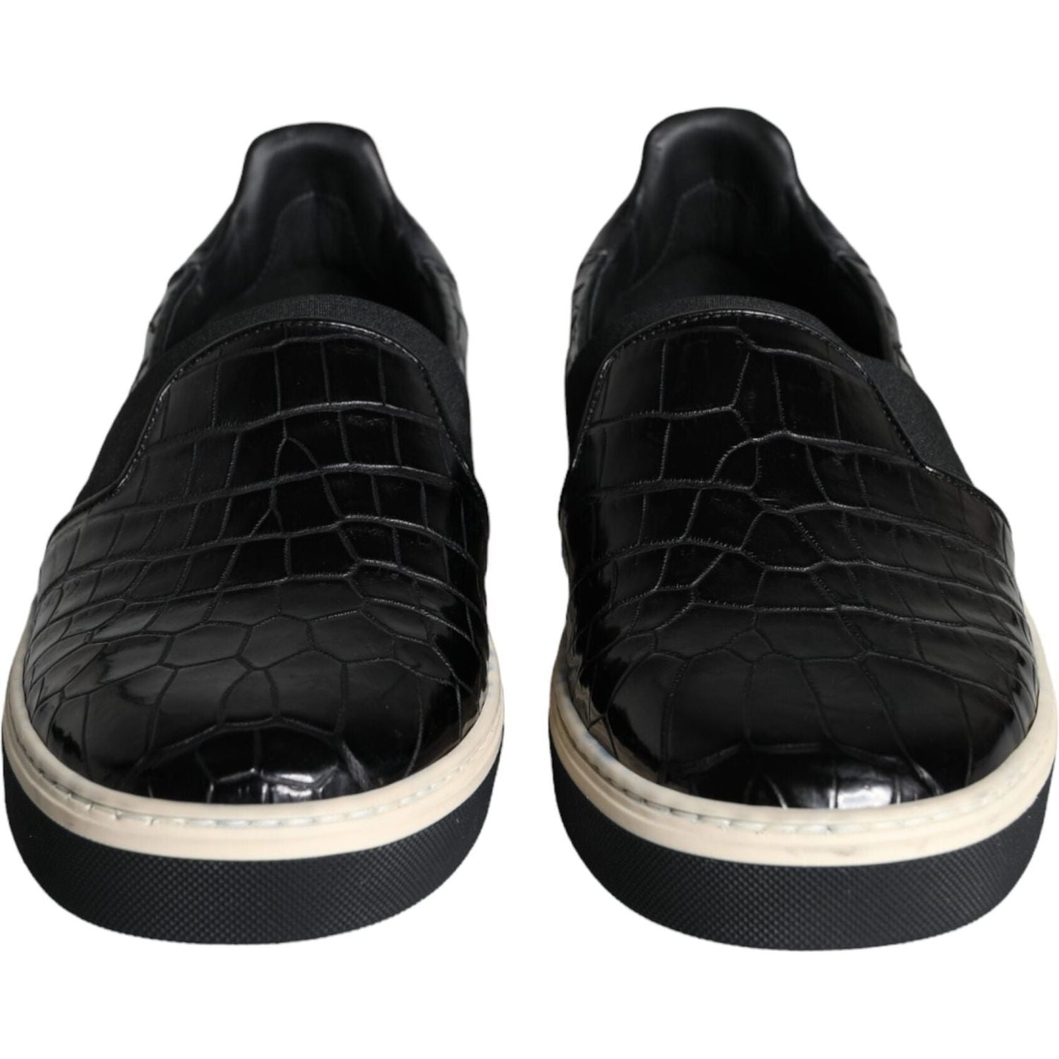 حذاء لوفرز ونعال من الجلد الأسود من دولتشي آند غابانا