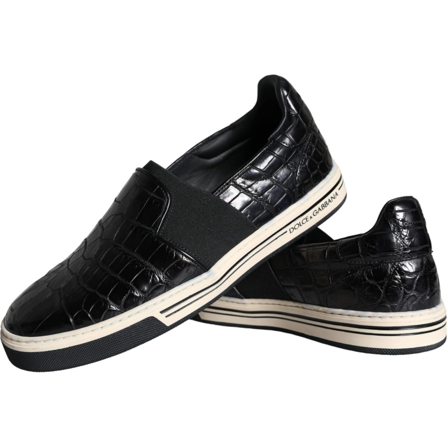 حذاء لوفرز ونعال من الجلد الأسود من دولتشي آند غابانا