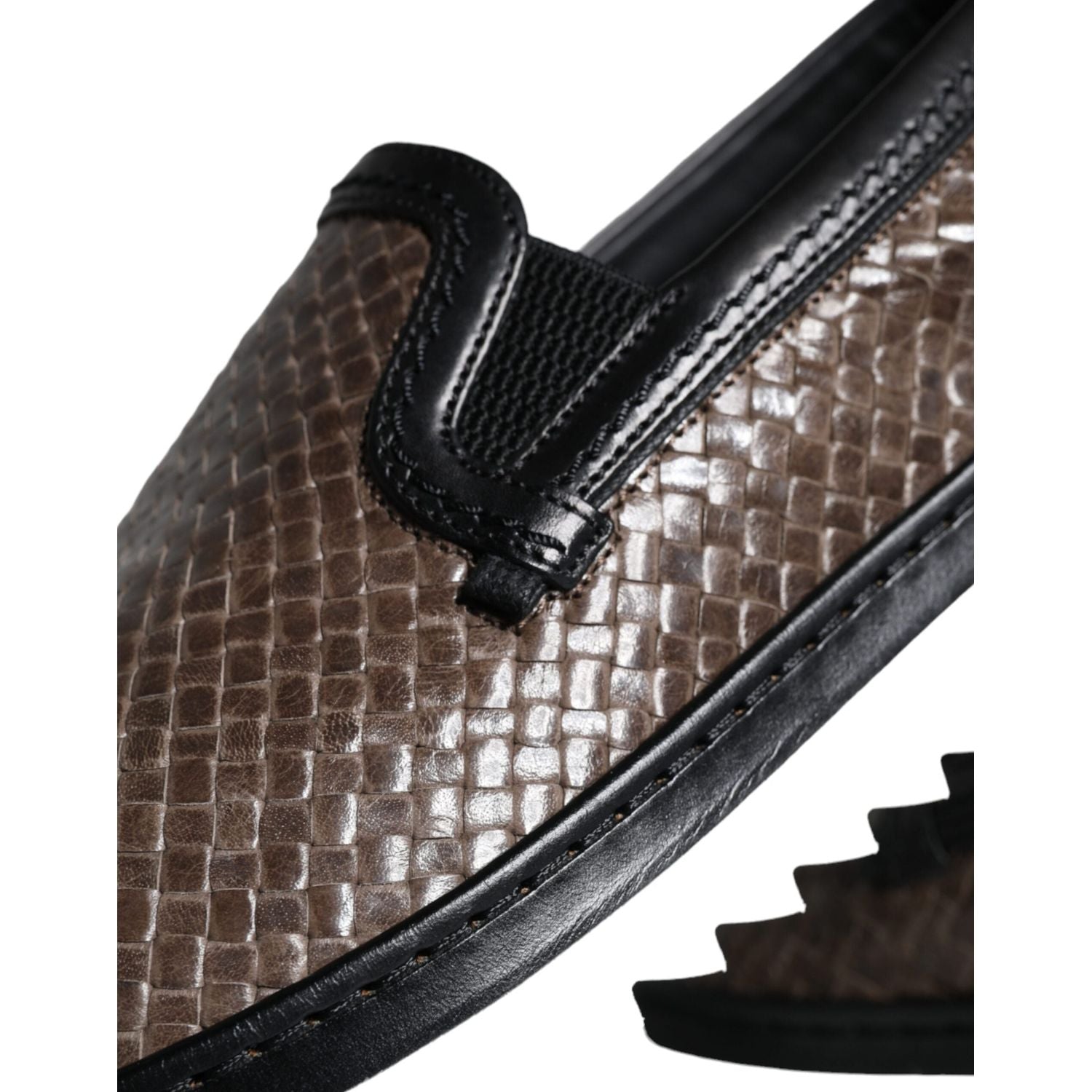 حذاء دولتشي آند غابانا رجالي من الجلد البني والأسود