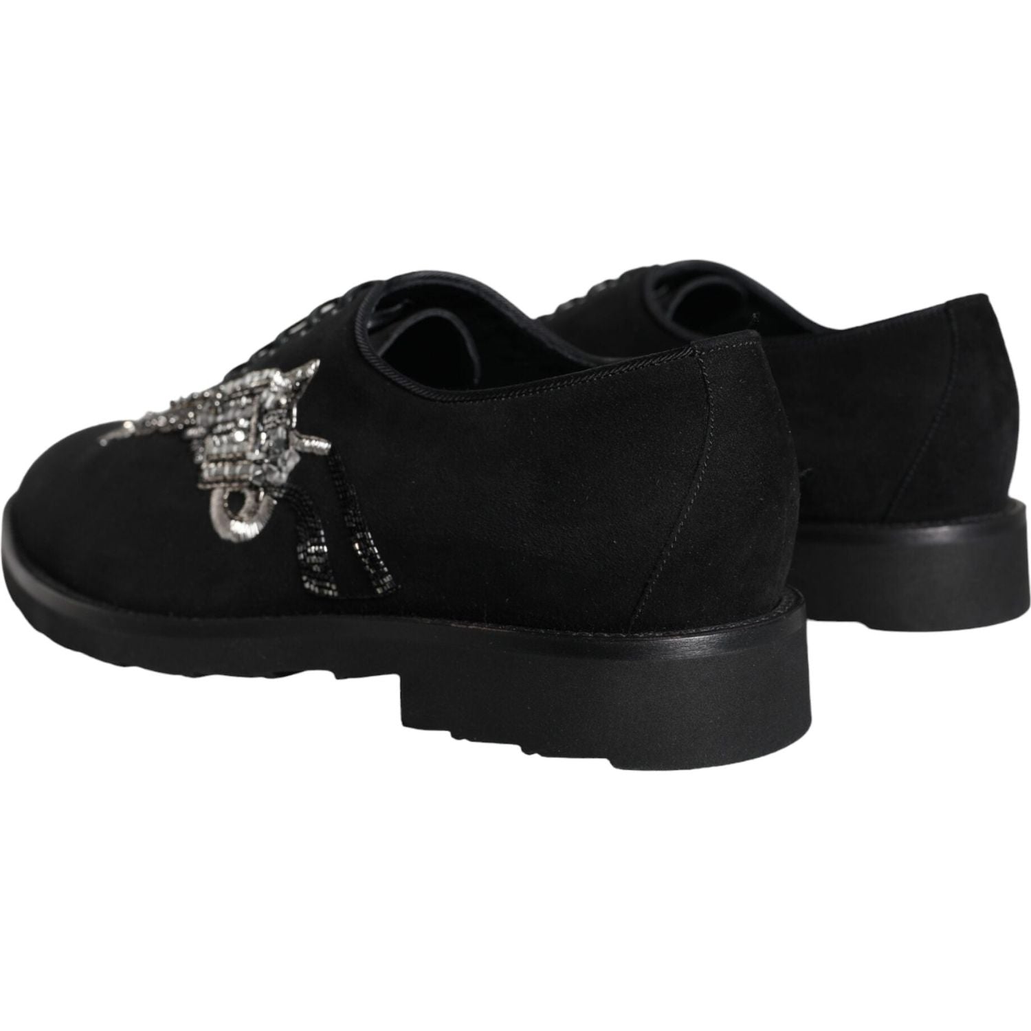 حذاء رسمي من دولتشي آند غابانا من جلد سويدي أسود برباط من Sicilia