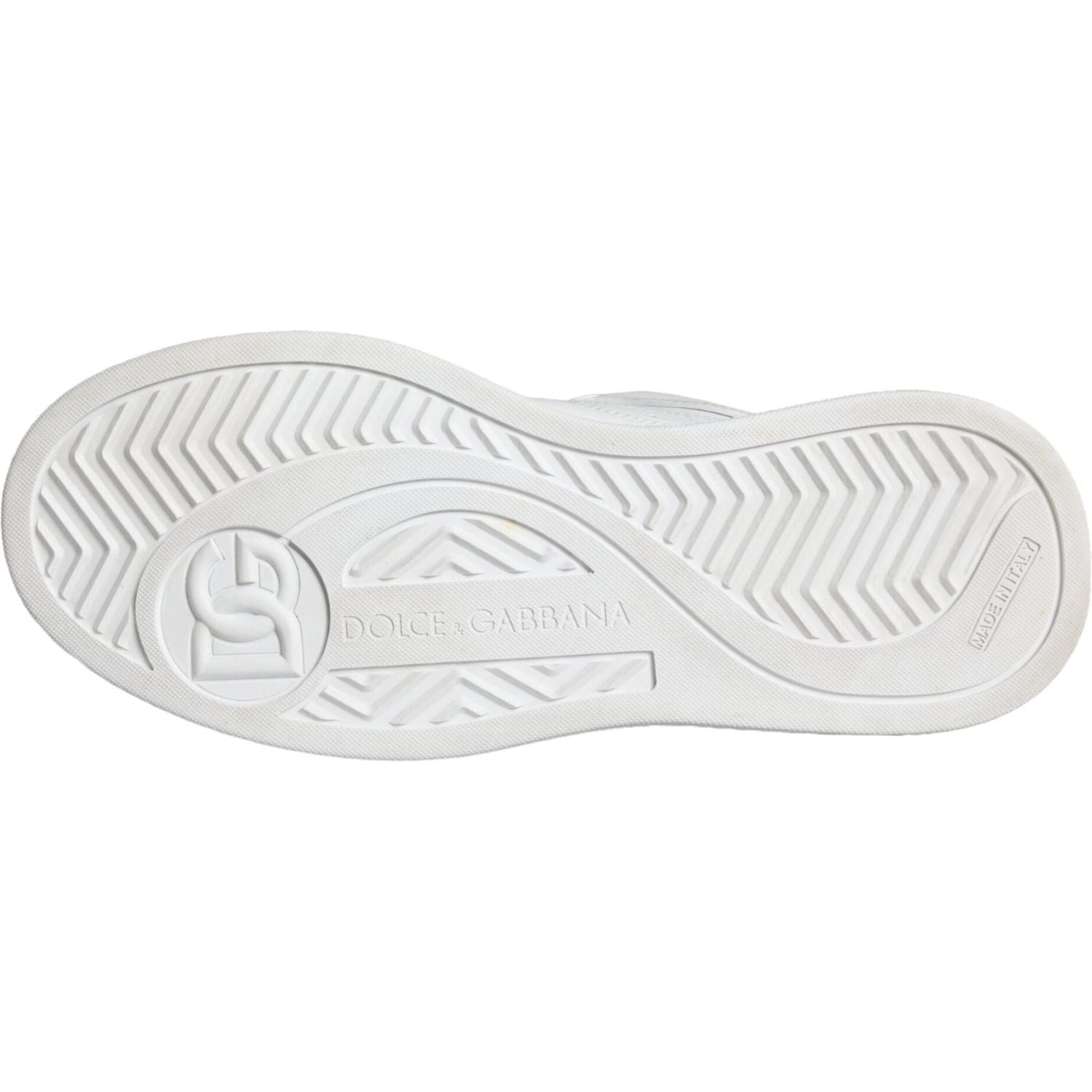 حذاء رياضي منخفض الرقبة من الجلد الأبيض ميامي من دولتشي آند غابانا