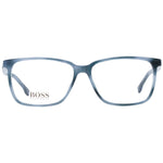 Hugo Boss Blue Men Glasses Frame with full-rim acetate design, rectangular style, and demo lenses, perfect for a modern look.