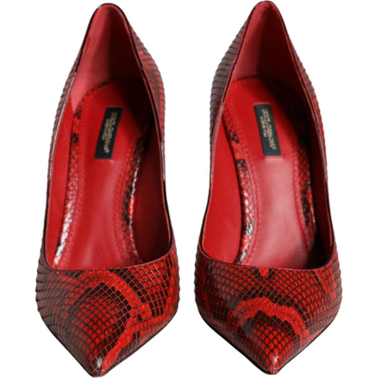 Dolce & Gabbana Dolce & Gabbana Red Leather Stiletto High Heels Pumps Shoes LA11505-36.5 1728,67345645728,Dolce & Gabbana,EU36.5/US6,EU37/US7,EU39/US8.5,Material: 93% Python Leather 7% Calf Leather,New with tags,Pumps - Women - Shoes,Red,Shoes,Women,Women