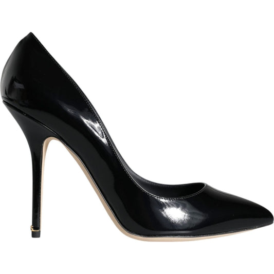 Dolce & Gabbana Black Patent Leather Bellucci Pumps Heels Shoes