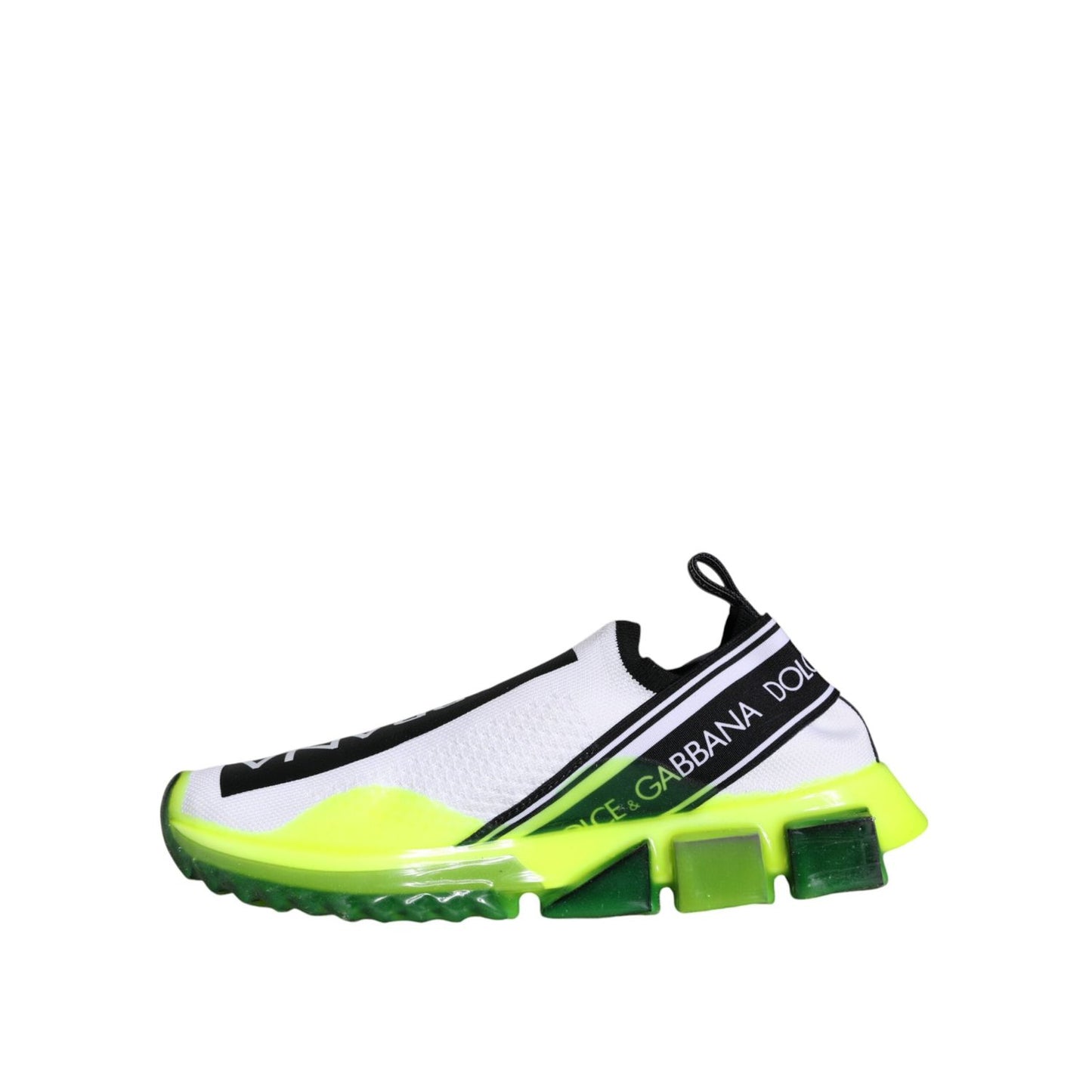 Dolce & Gabbana White Yellow Slip On Sorrento Sneakers Shoes LA11495-37