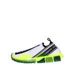 Dolce & Gabbana White Yellow Slip On Sorrento Sneakers Shoes LA11495-37