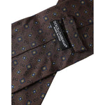 Dolce & Gabbana Brown Silk Branded Logo Adjustable Men Tie KRA3339