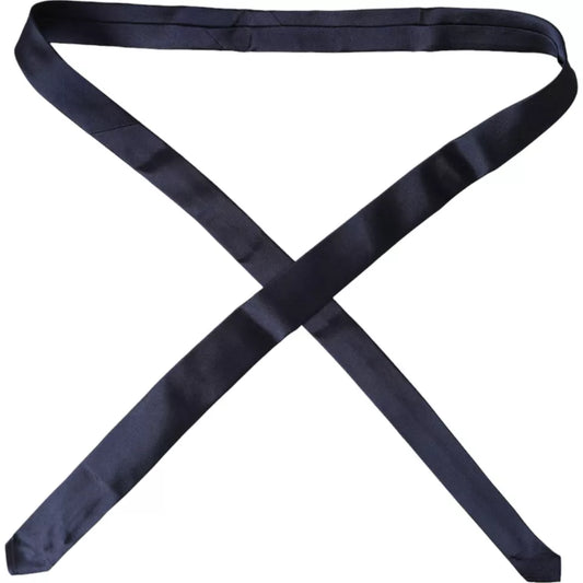 Dolce & Gabbana Dark Blue Silk Skinny Adjustable Tie KRA3365