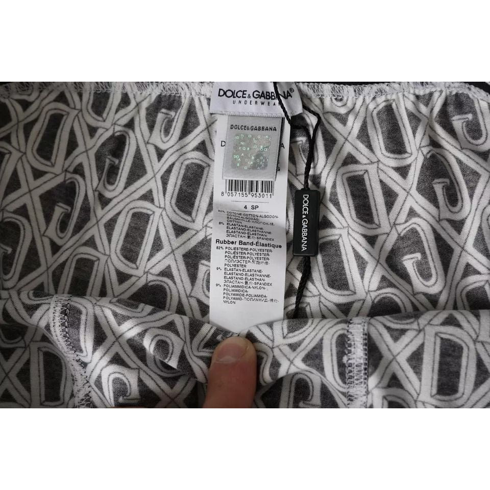 ملابس داخلية رجالية من Dolce &amp; Gabbana مصنوعة من القطن المطاطي بشعار DG باللونين الأسود والأبيض