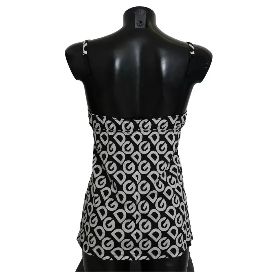 Dolce & Gabbana Black DG Mania Print Sleeveless Swimwear