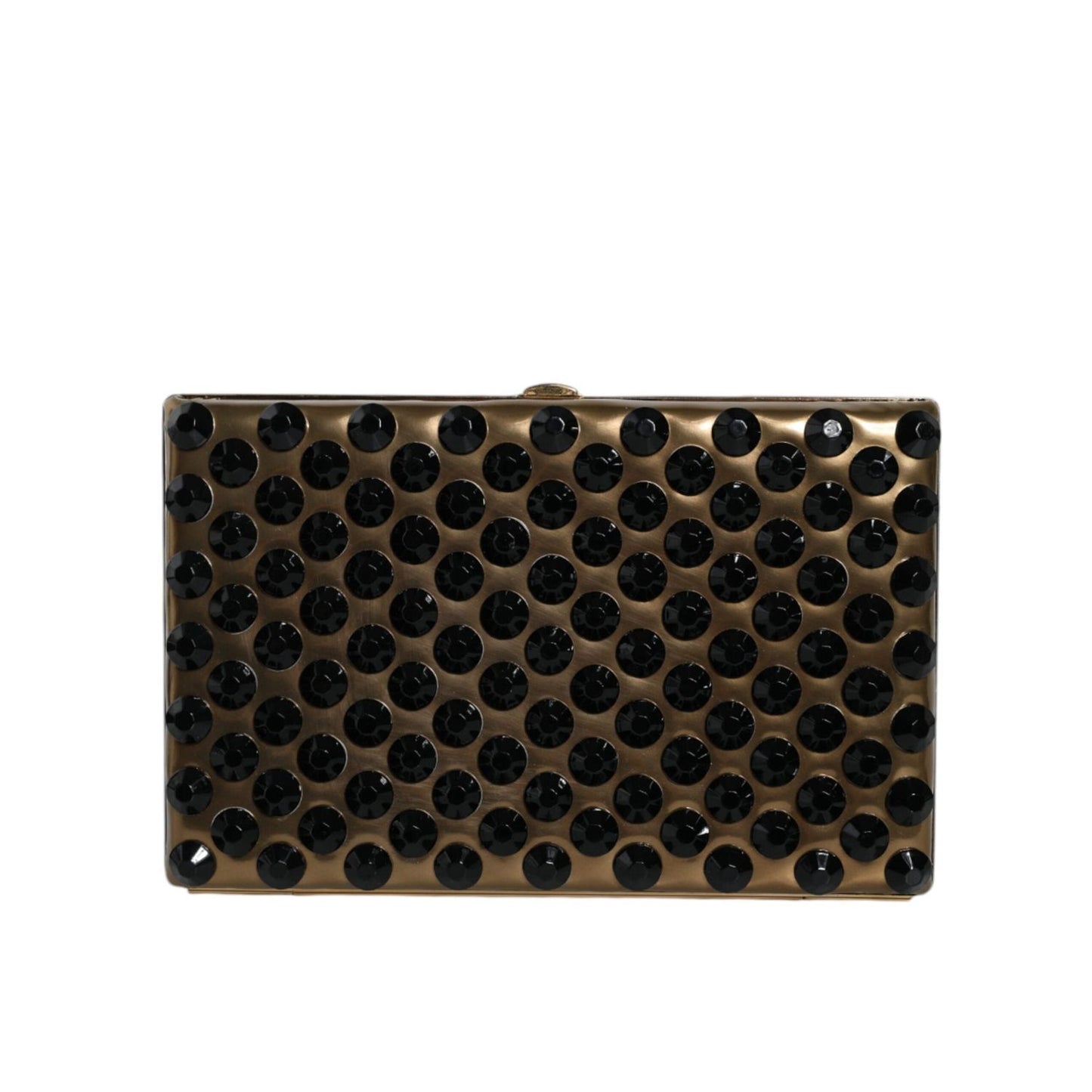 Dolce & Gabbana Gold Crystal Bifold Clutch Evening Party Women Purse Bag BAG1534