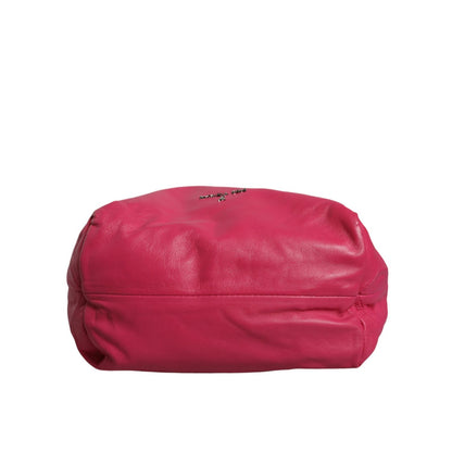 Patrizia Pepe Fuchsia Pink Leather Shoulder Purse Tote Bag