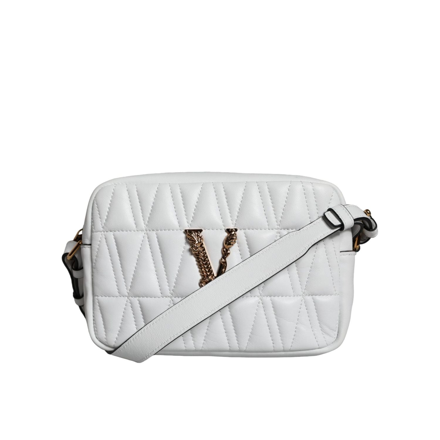 Front view with bag zipped and handles upright.