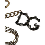 Dolce & Gabbana Silver Tone Metal DG Logo Crystal Keychain Keyring SMY10172