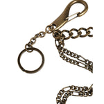 Dolce & Gabbana Silver Tone Metal DG Logo Crystal Keychain Keyring SMY10172