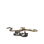 Dolce & Gabbana Silver Tone Metal DG Logo Crystal Keychain Keyring SMY10172