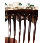 Dolce & Gabbana Brown Plastic Crystal Floral Women Hair Comb SMY10348