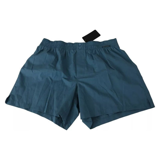 Dolce & Gabbana Blue Cotton Regular Boxer Shorts Underwear