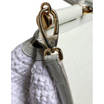 Dolce & Gabbana White Rafia Leather SICILY Crossbody Bag BAG4095