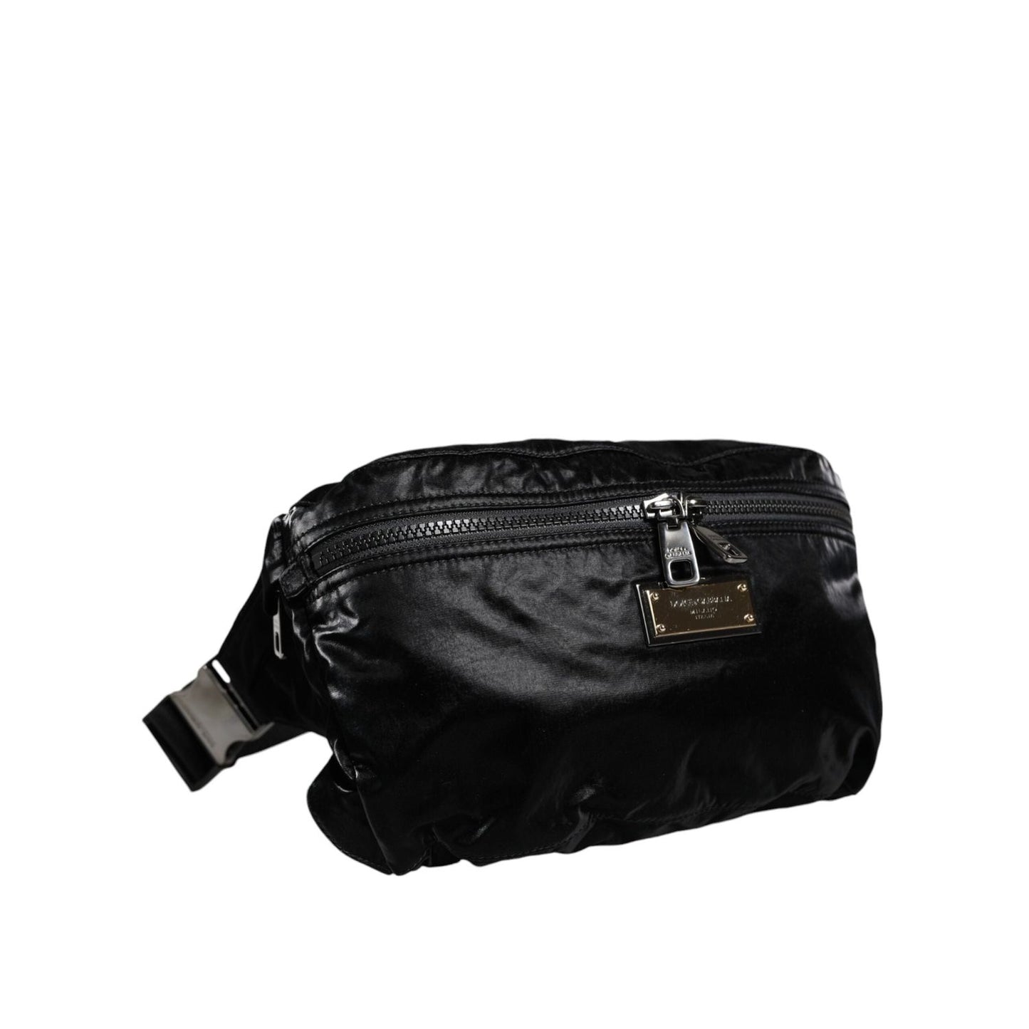 Dolce & Gabbana Black Nylon Fabric Belt Waist Fanny Pack Bag BAG4107
