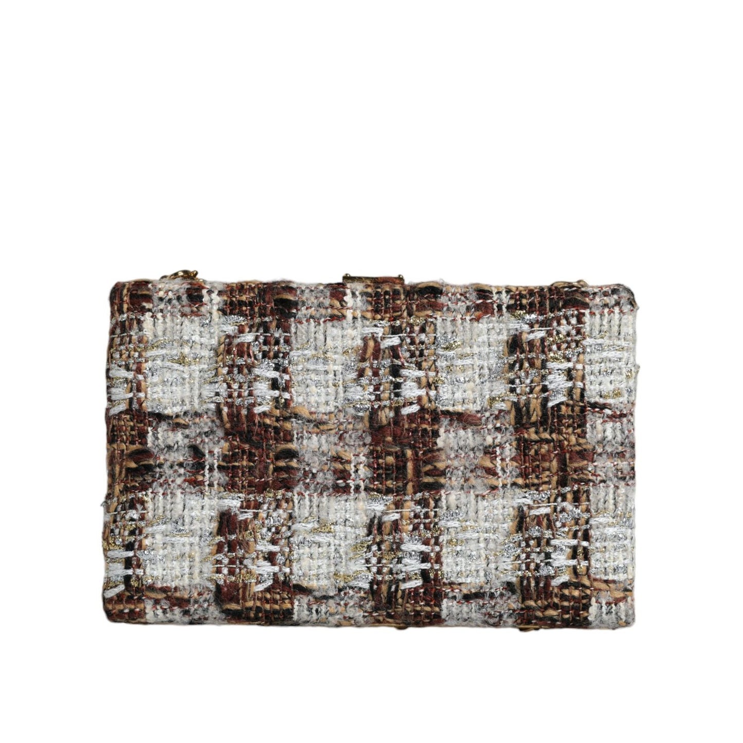 Dolce & Gabbana Multicolor Tweed Floral Clutch Crossbody Bag