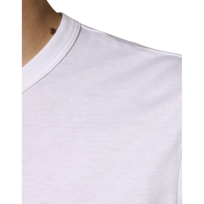 Dolce & Gabbana White Cotton Pocket Short Sleeves T-shirt