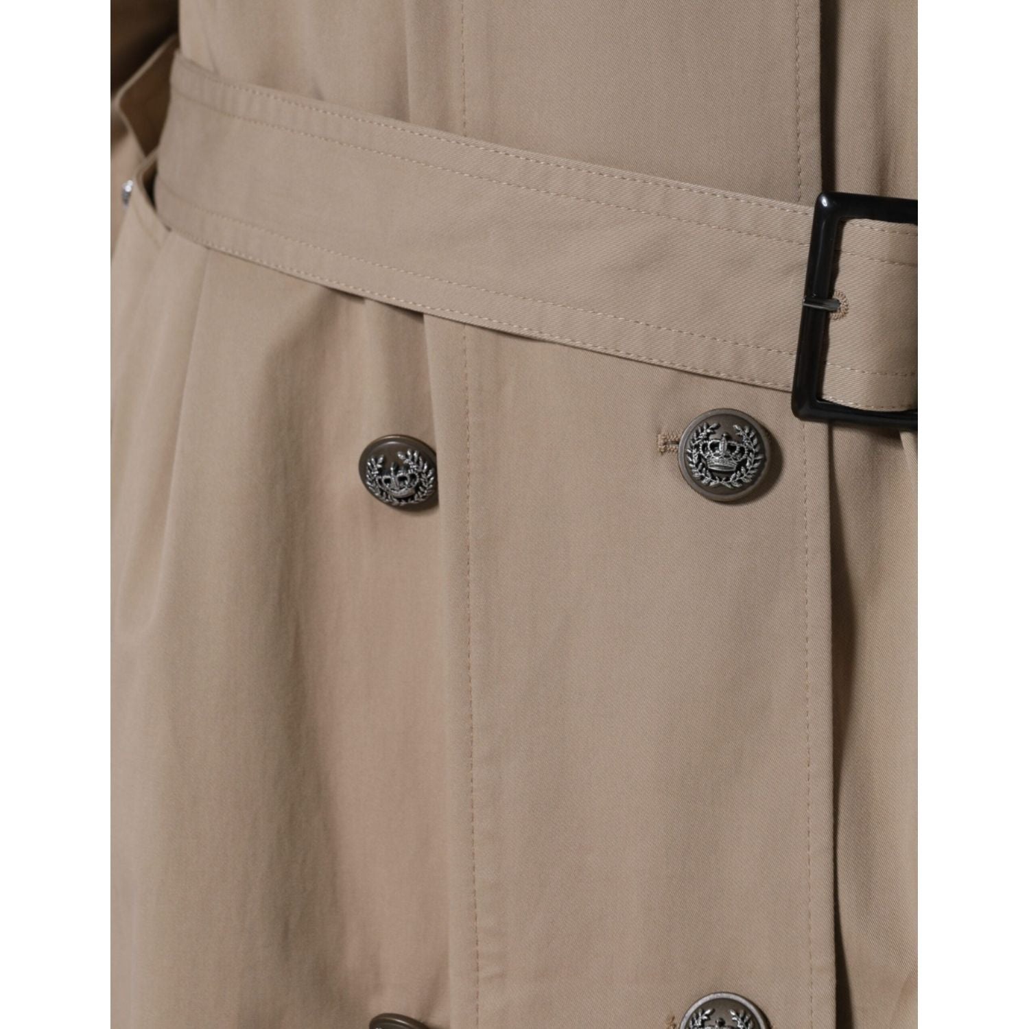 Dolce & Gabbana Khaki Double Breasted Trench Coat Jacket