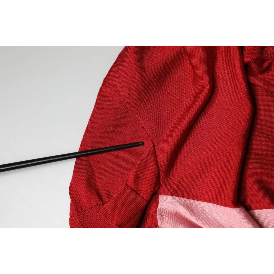 Dolce & Gabbana Pink Short Sleeves Pullover Ascot Collar Top