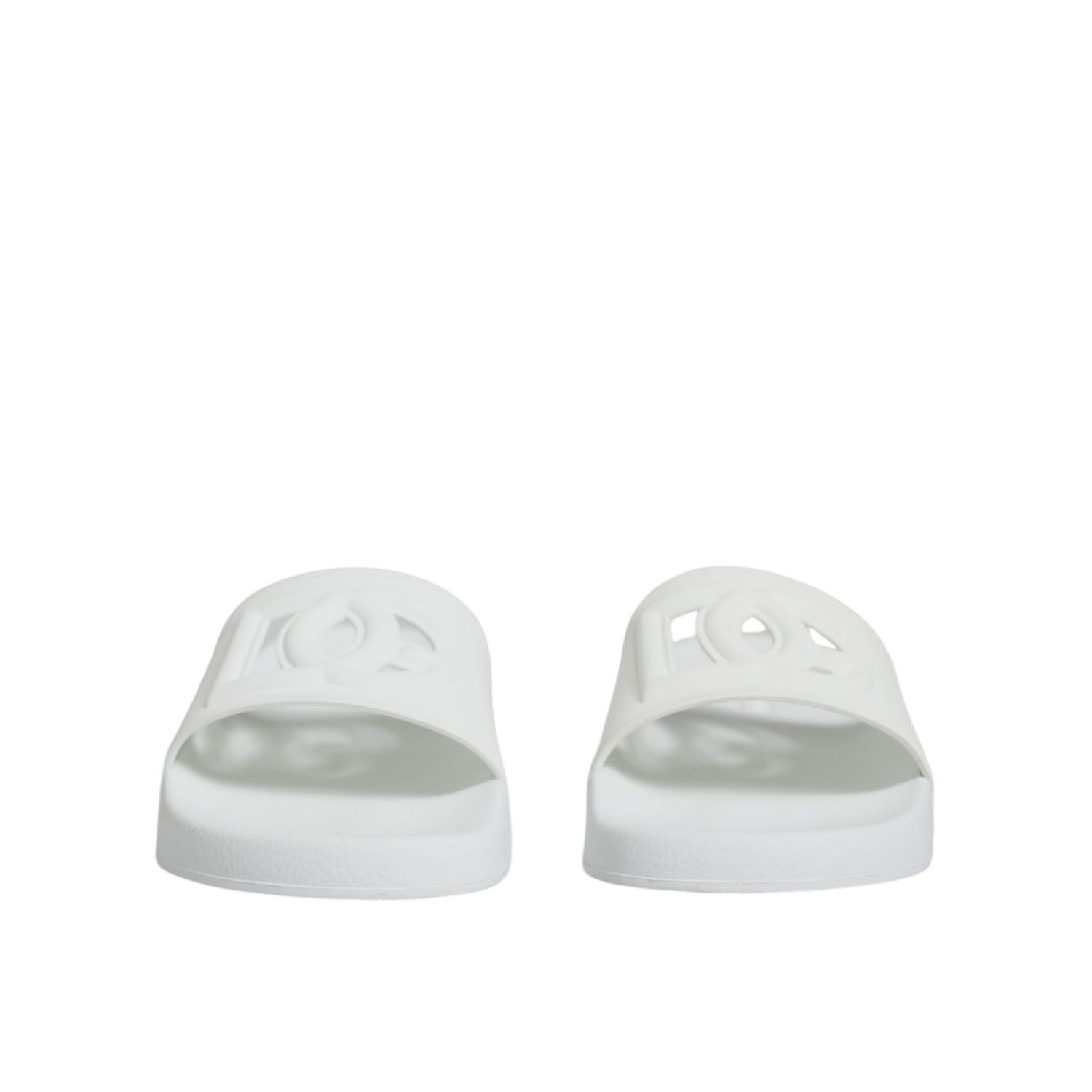 Dolce & Gabbana White Rubber Slides Sandals Beachwear Shoes