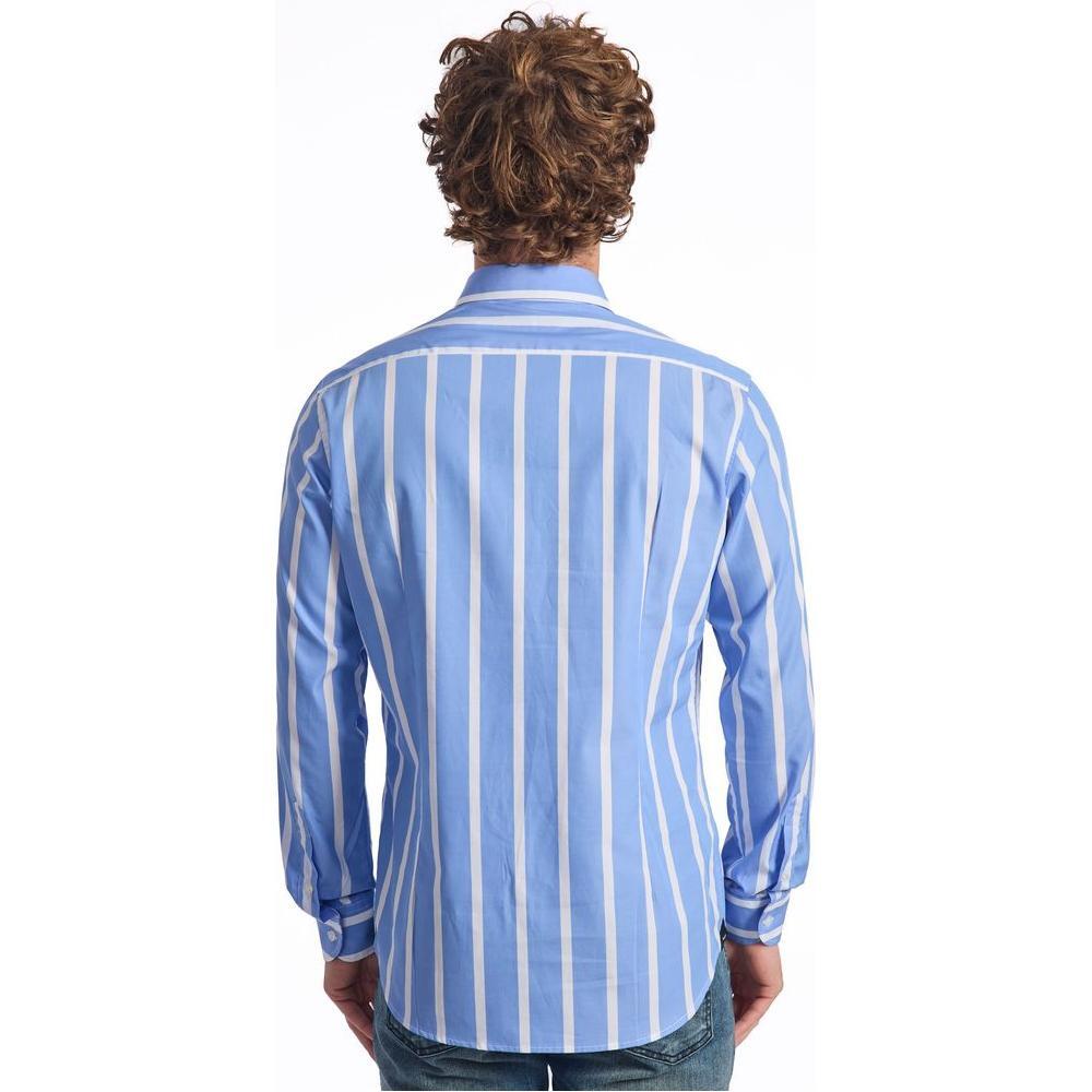 Baldinini Trend Light Blue Cotton Men Shirt