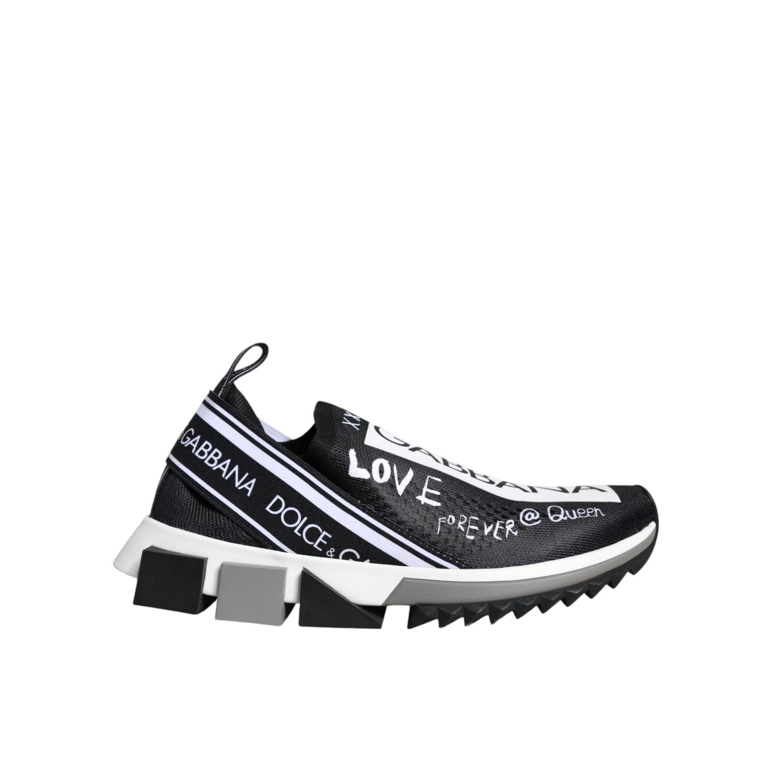 Dolce & Gabbana Black White Sorrento Low Top Sneakers Shoes