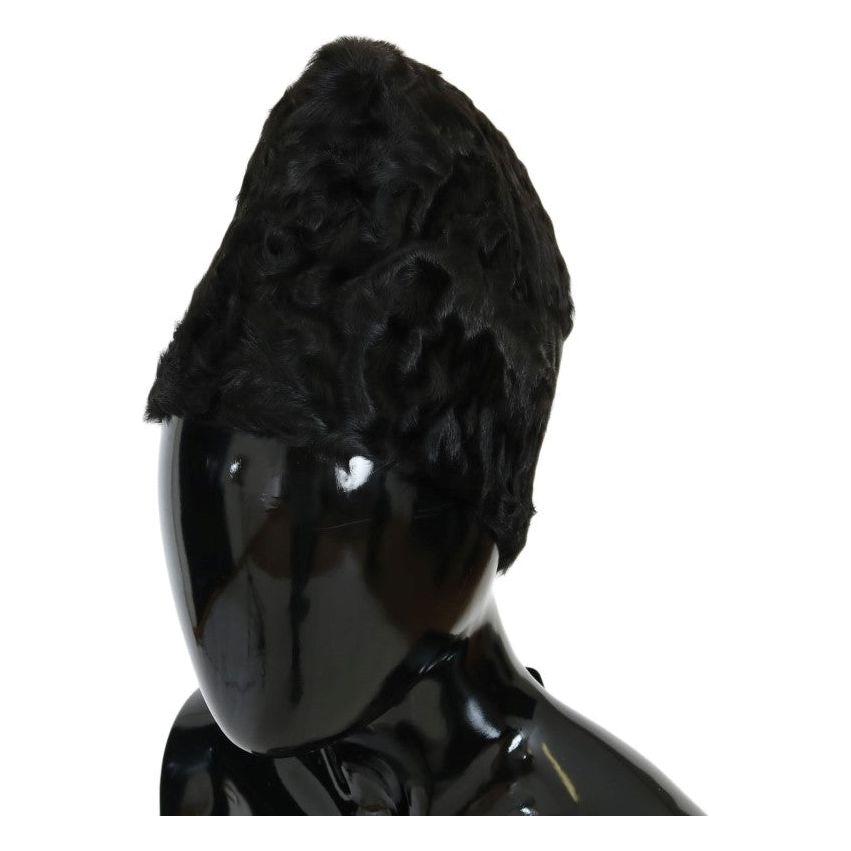 Dolce & Gabbana Black Xiangao Lamb Fur Beanie