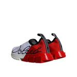 Dolce & Gabbana White Red Low Top Sorrento Men Sneakers Shoes