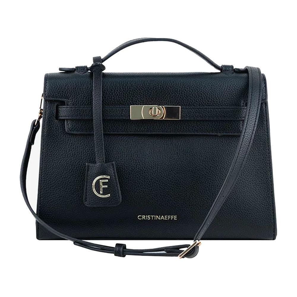 CRISTINAEFFE Black Artificial Leather Women Crossbody Bag