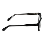 Side view of Polaroid Black Unisex Glasses Frame made of eco acetate with full-rim design and spring hinge, style round.