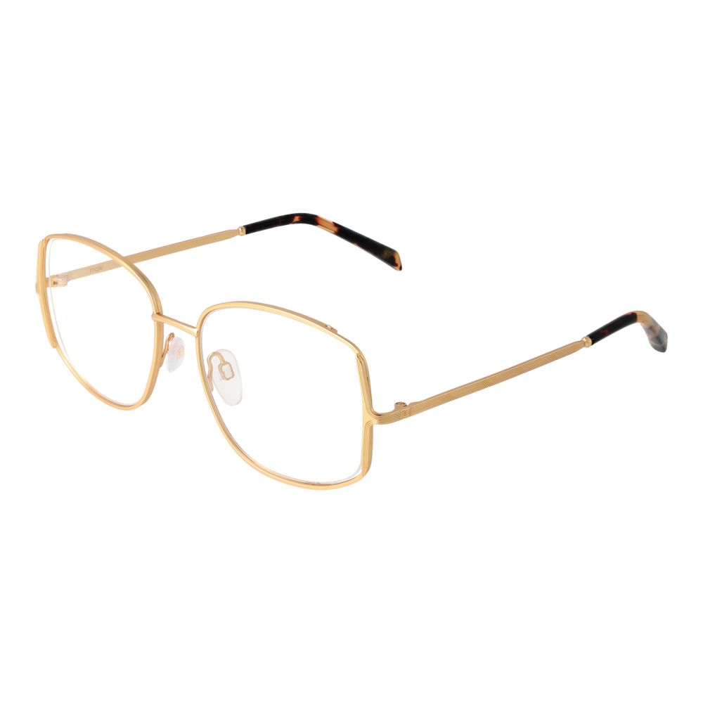 Maje Gold Women Glasses Frame with full-rim stainless steel in square style and demo lenses.