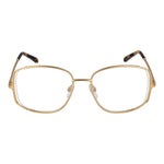 Maje Gold Women Glasses Frame, stainless steel full-rim with square style and demo lenses, includes branded case.