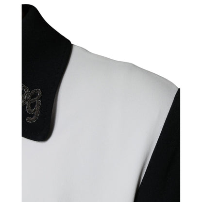 Dolce & Gabbana Black White DG Crown Full Zip Blouson Jacket
