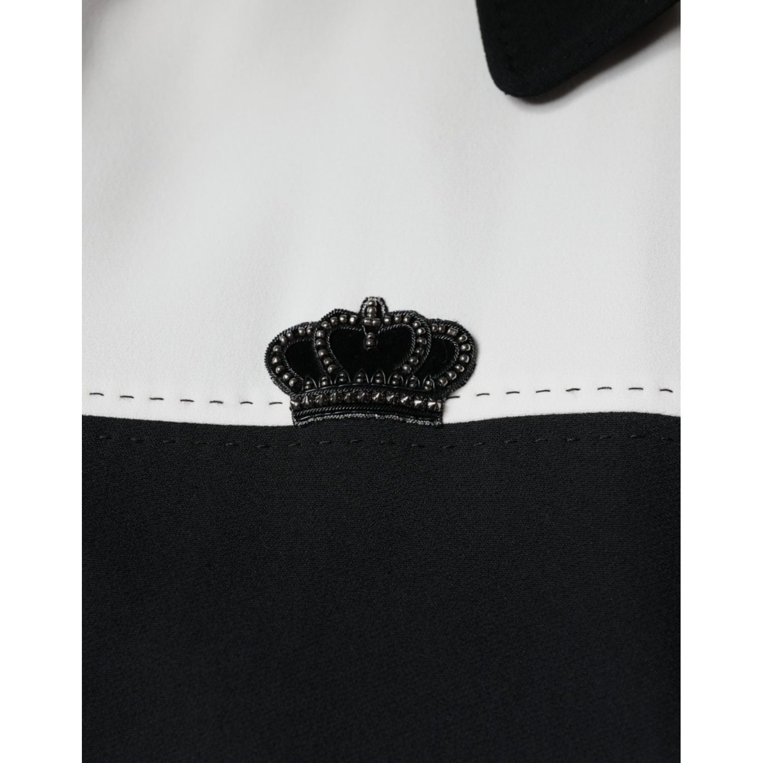 Dolce & Gabbana Black White DG Crown Full Zip Blouson Jacket