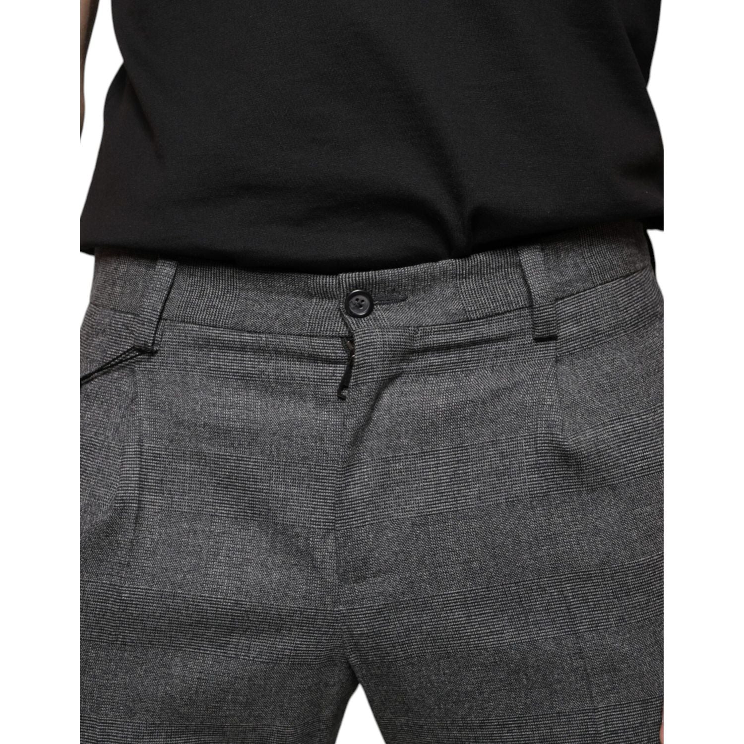 Dolce & Gabbana Gray Check Tartan Wool Skinny Pants
