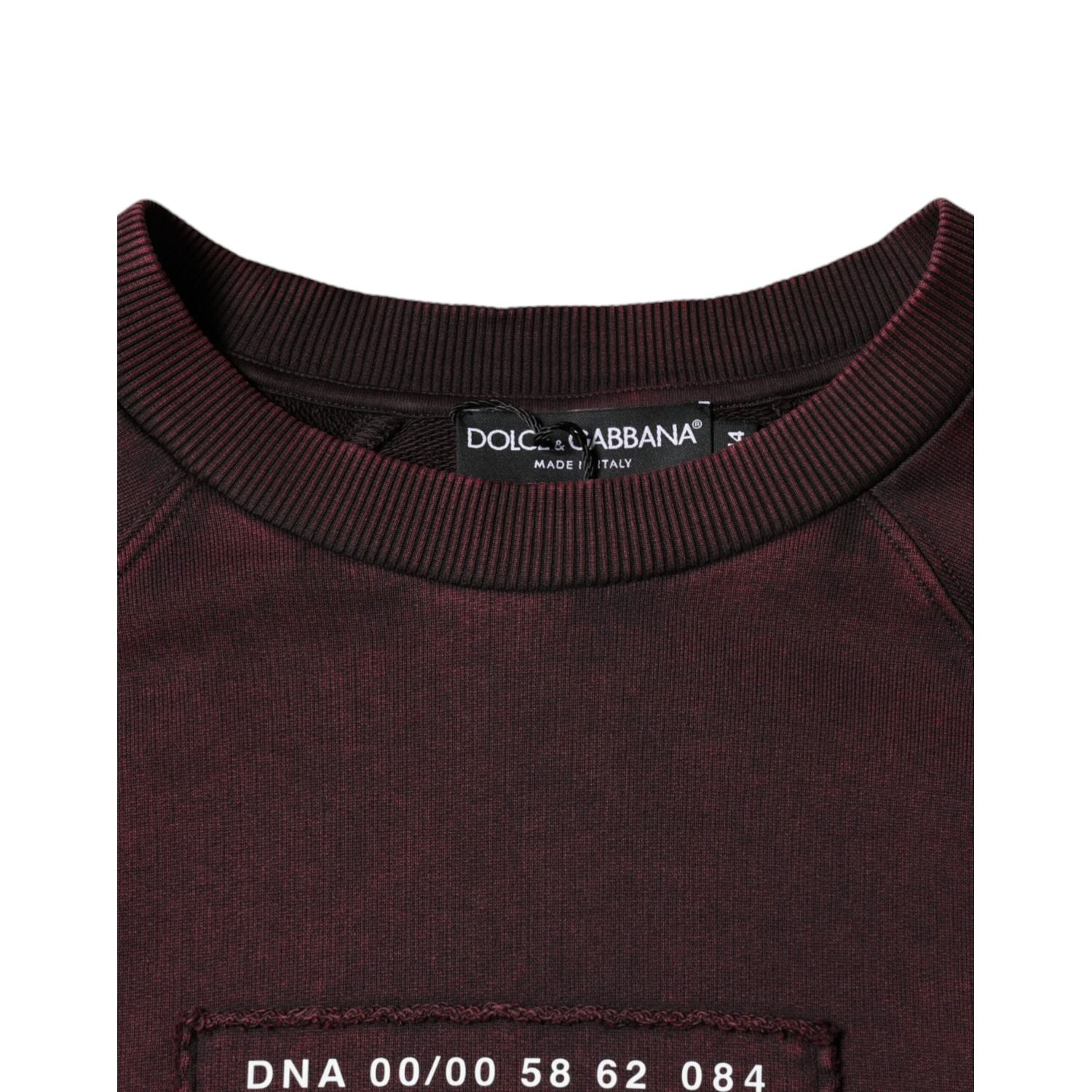 Dolce & Gabbana Maroon Logo Crew Neck Men Sweatshirt Sweater