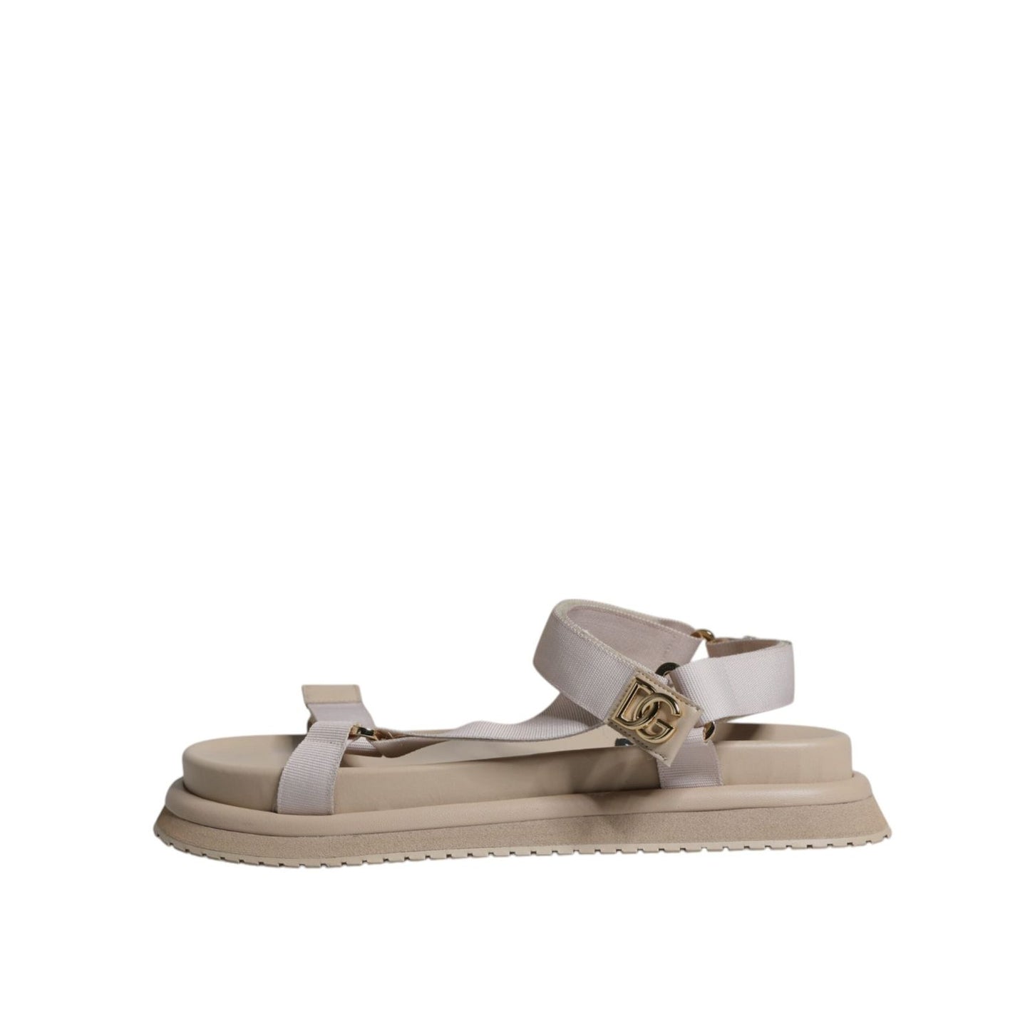 Dolce & Gabbana Beige Nappa Devotion Strap Men Sandals Shoes MV6327-44