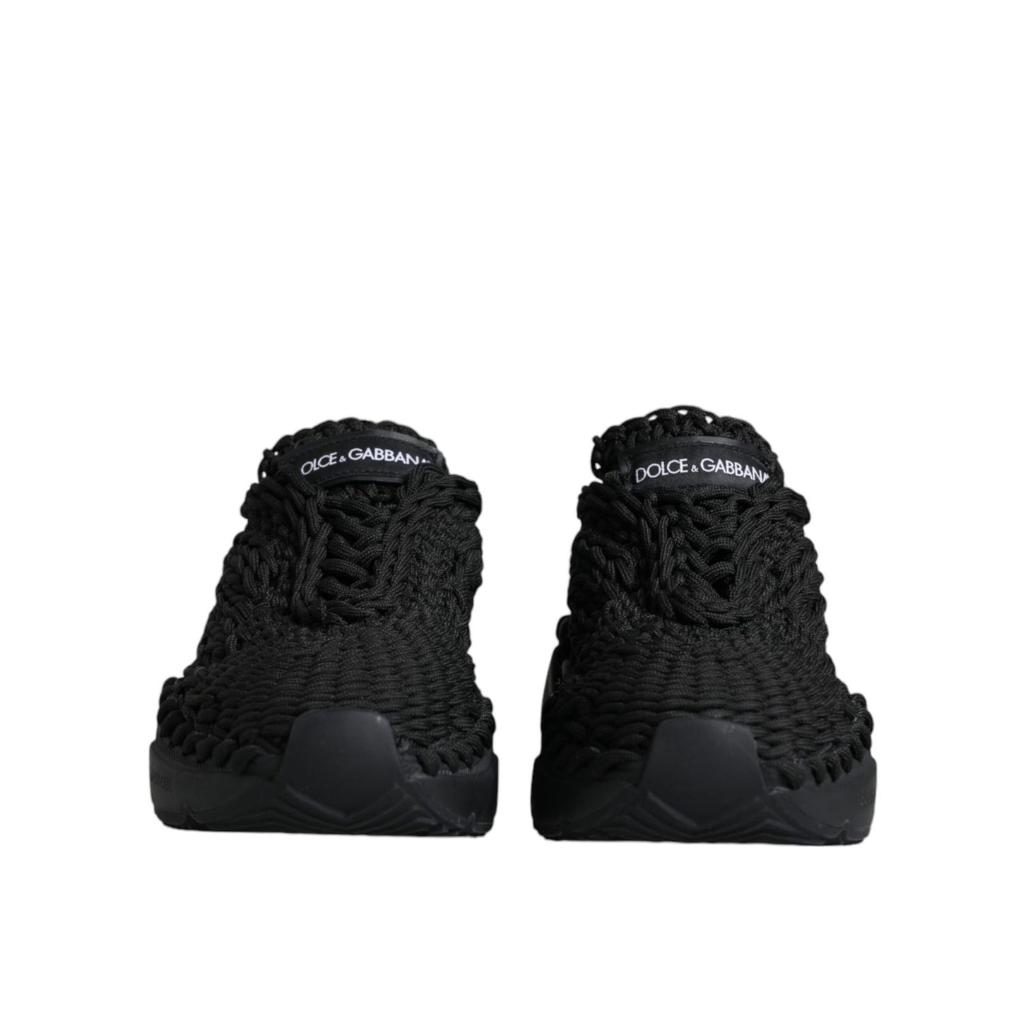 Dolce & Gabbana Black Knitted Daymaster Sneakers Shoes