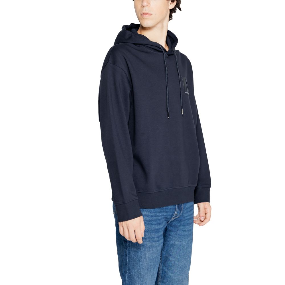Armani Exchange Blue Cotton Hoodie