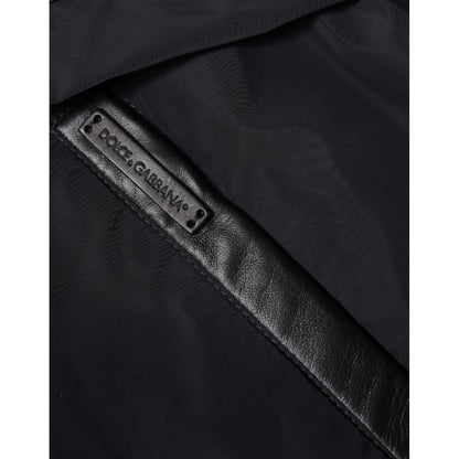 Dolce & Gabbana Black Hooded Full Zip Men Bomber Jacket